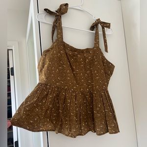 Madewell Rosalie Summer Tie Strap Peplum Tank Top